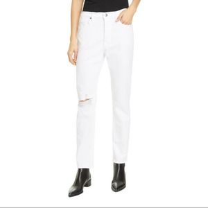 Frame Denim White Boyfriend Jeans